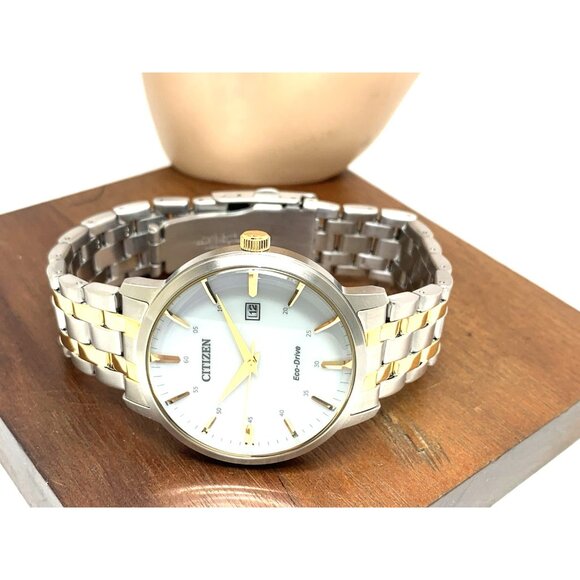 Citizen Men's Watch BM7464-52H Eco Drive White Dial Two Tone Steel 40mm - Picture 8 of 14